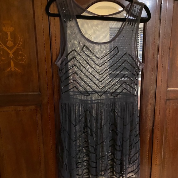 Free People Dresses & Skirts - RARE Free People beaded sheer tank!! Gorgeous